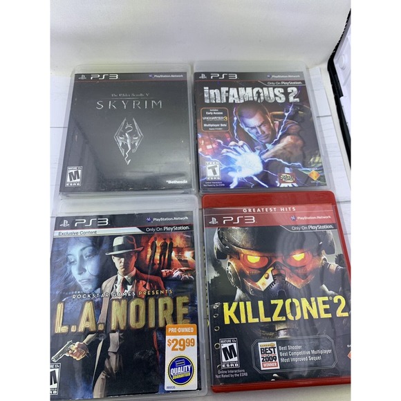 PlayStation 3 PS3 Lot Bundle Killzone 2 LA Noire Infamous Skyrim Elder Scrolls